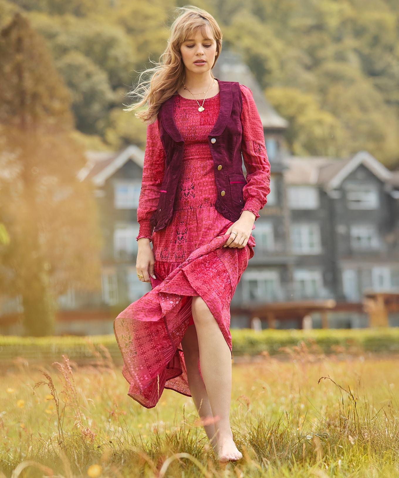 Joe Browns Gilet in velluto a coste con ruches e tasche  