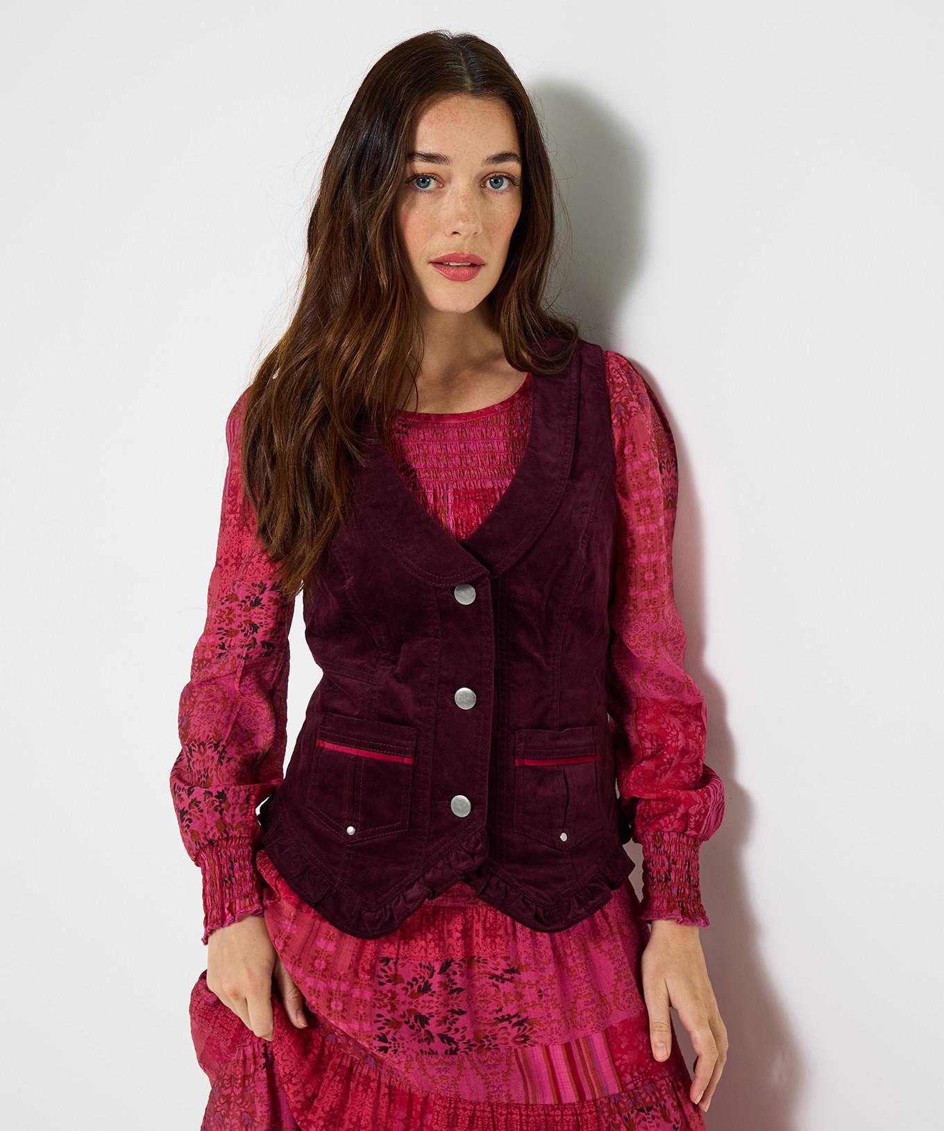 Joe Browns Gilet in velluto a coste con ruches e tasche  