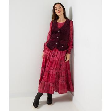 Cordweste mit Rüschen und Taschen