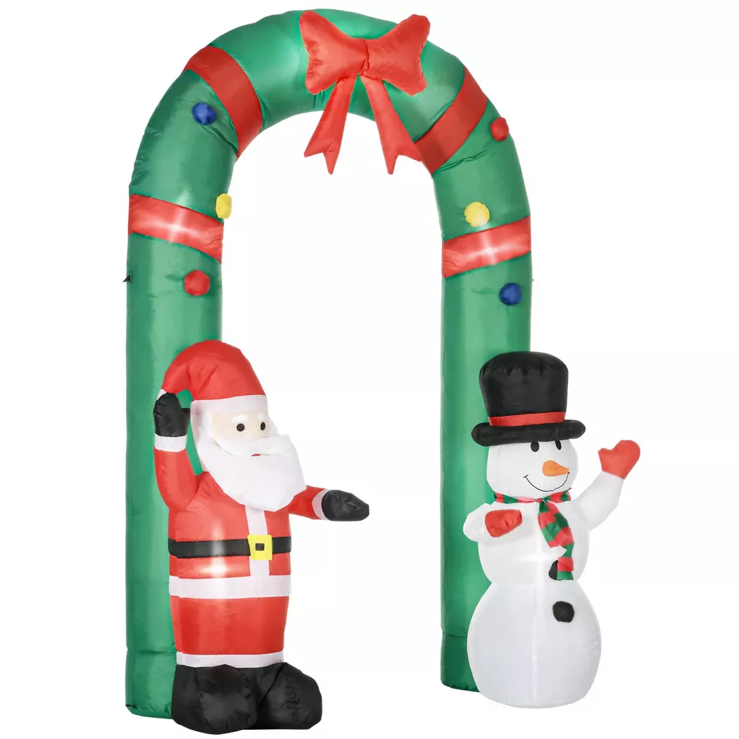 HOMCOM - Aufblasbarer Weihnachtsbogen, One Size, Multicolor