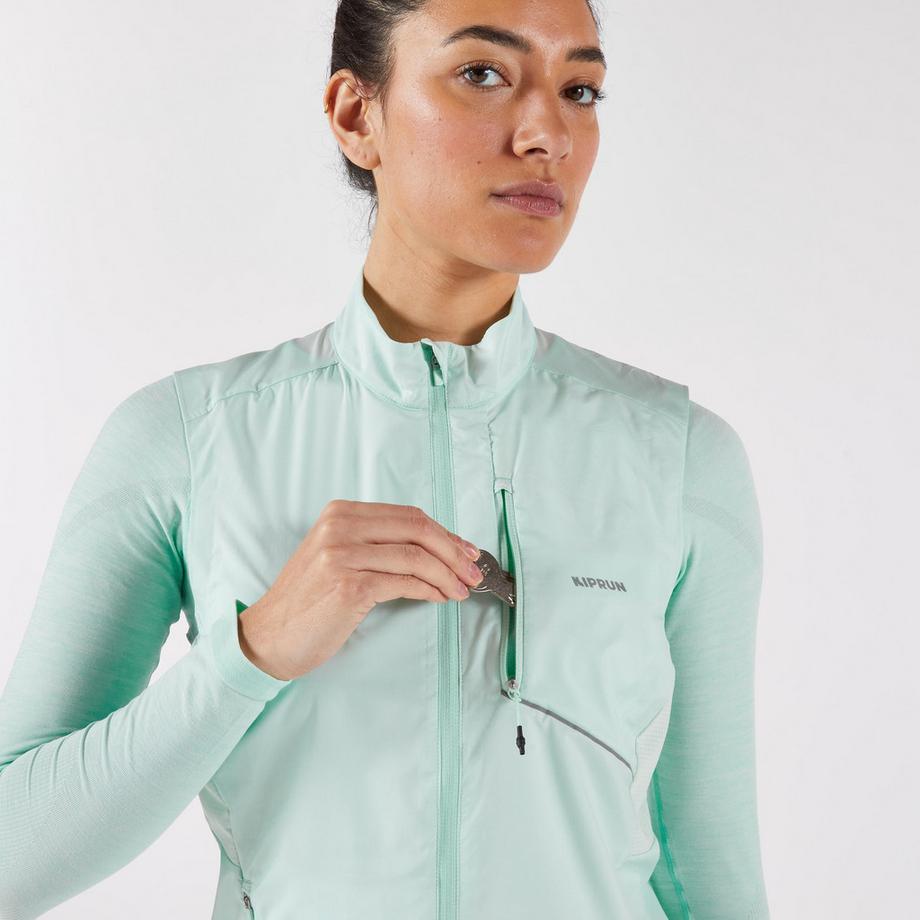 KIPRUN  Gilet running donna antivento 
