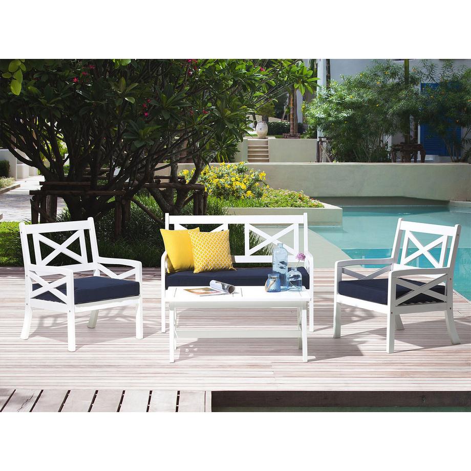 Beliani Panca da giardino con cuscino en Legno d'acacia Scandinavo BALTIC  