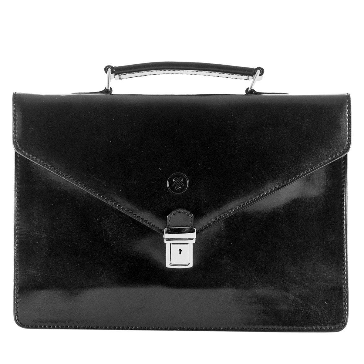 Image of Lorenzo - Kleine Lederaktentache Unisex Schwarz ONE SIZE