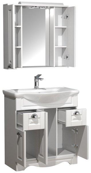 VCM Ensemble de meubles de salle de bains 3-pièces lavabo largeur 75 cm lavabo armoire de toilette tiroirs Landhaus Casalo XL  