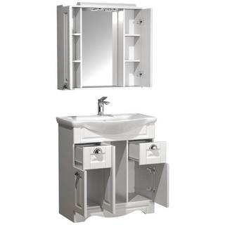 VCM Ensemble de meubles de salle de bains 3-pièces lavabo largeur 75 cm lavabo armoire de toilette tiroirs Landhaus Casalo XL  