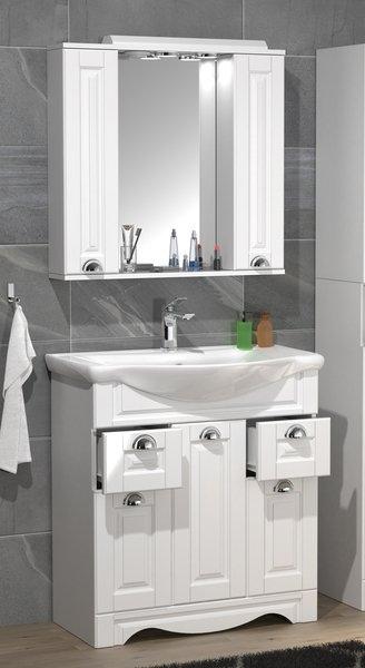 VCM Ensemble de meubles de salle de bains 3-pièces lavabo largeur 75 cm lavabo armoire de toilette tiroirs Landhaus Casalo XL  