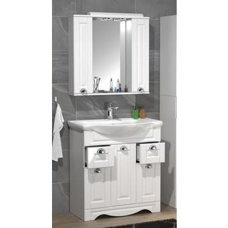 VCM Ensemble de meubles de salle de bains 3-pièces lavabo largeur 75 cm lavabo armoire de toilette tiroirs Landhaus Casalo XL  