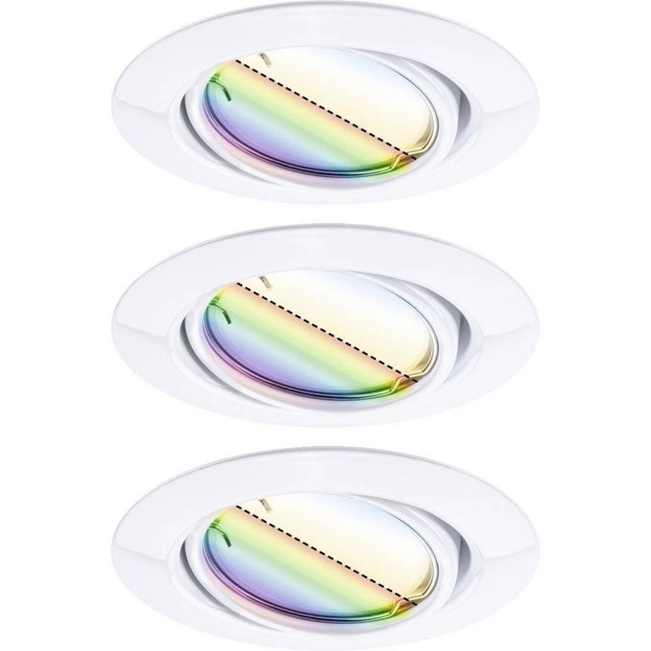 Paulmann Luminaire LED encastré Smart Home ZigBee base coin pivotant rond 90mm 20° 3x4.9W 3x420lm 230V  