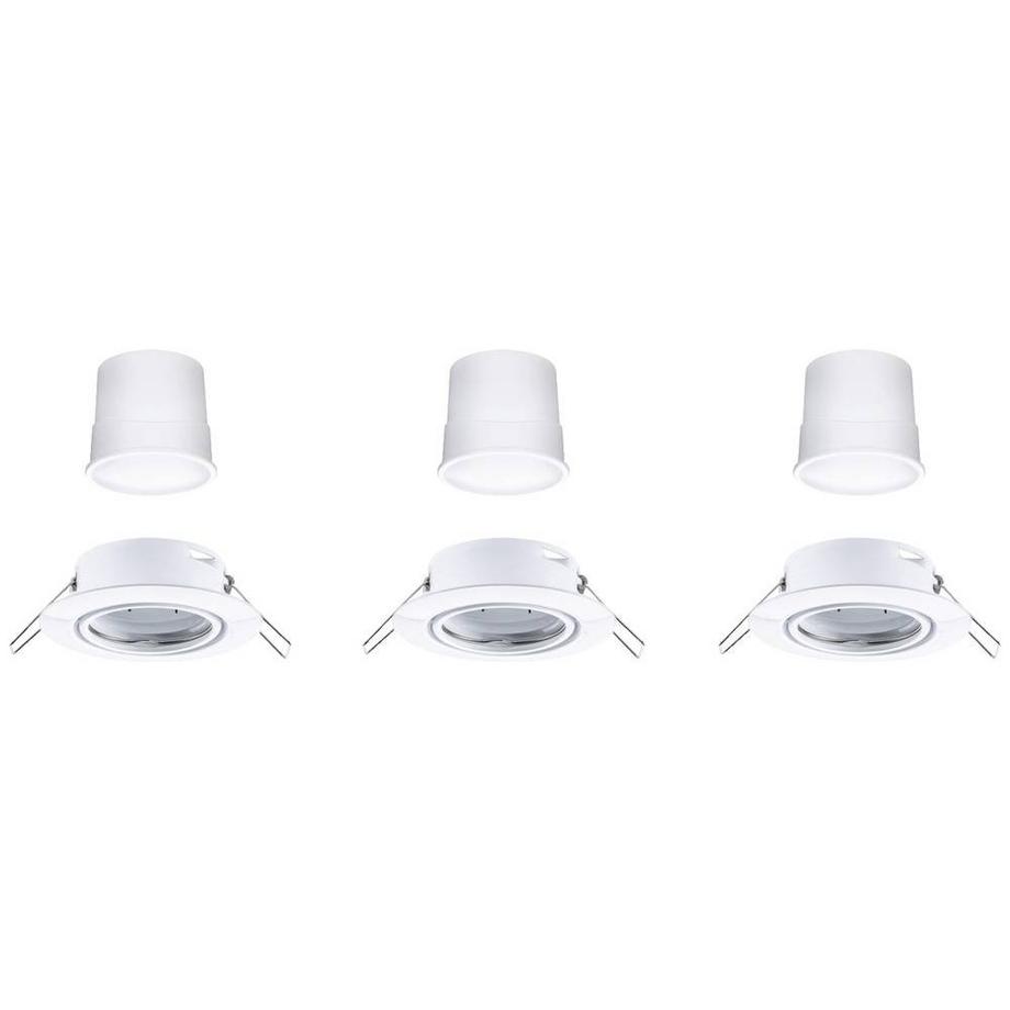 Paulmann Luminaire LED encastré Smart Home ZigBee base coin pivotant rond 90mm 20° 3x4.9W 3x420lm 230V  