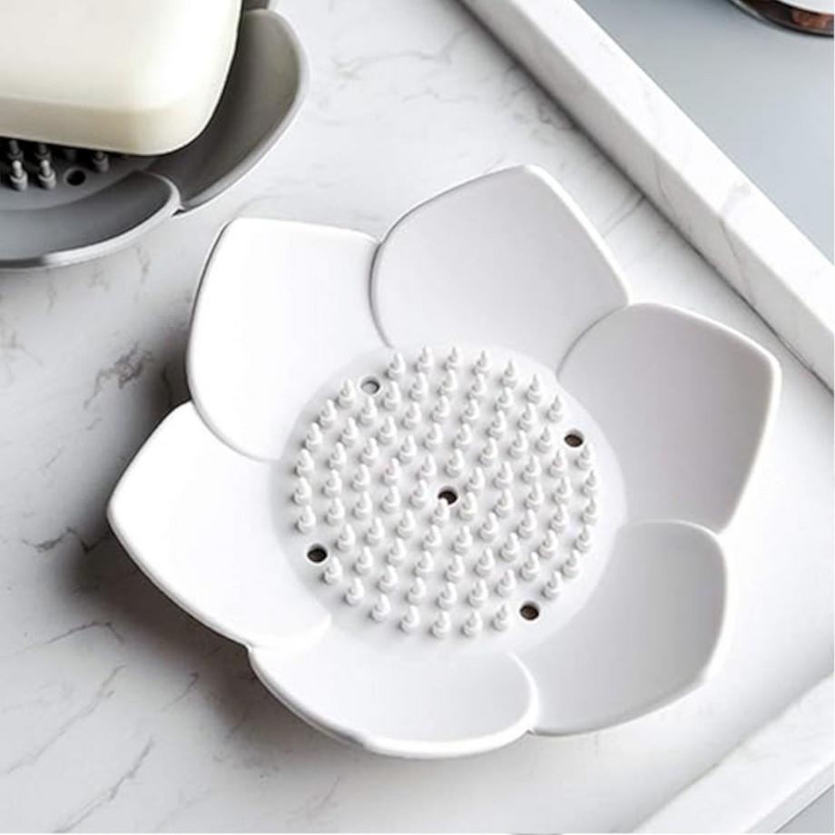 Northio Gobelet à savon - fleur de lotus - blanc  