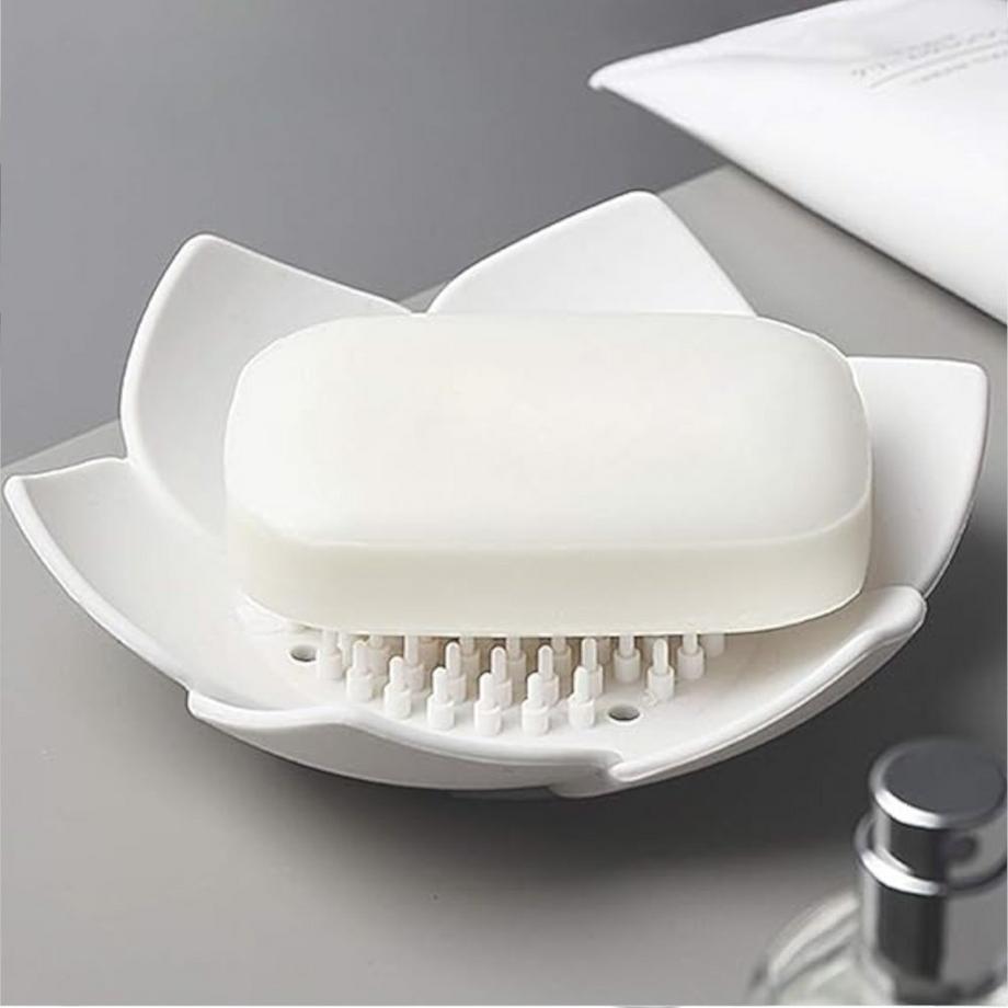 Northio Gobelet à savon - fleur de lotus - blanc  