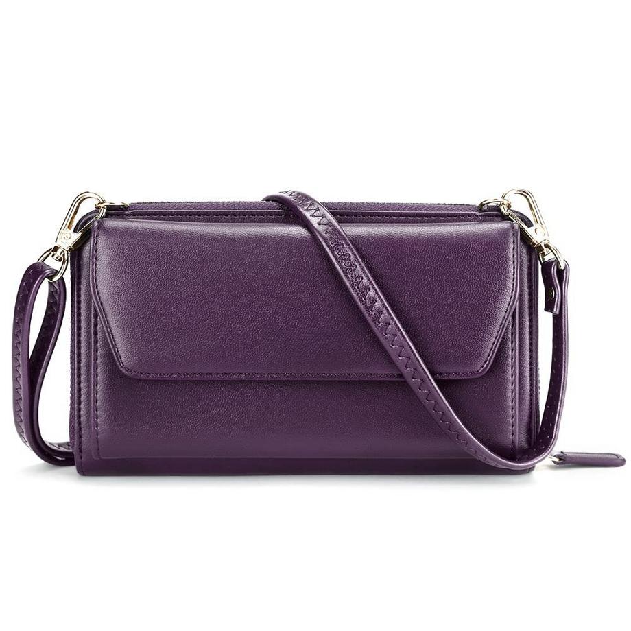 Kleines Portemonnaie mit Kreditkartenfächern, Handytasche mit Reißverschluss um 2 Riemen