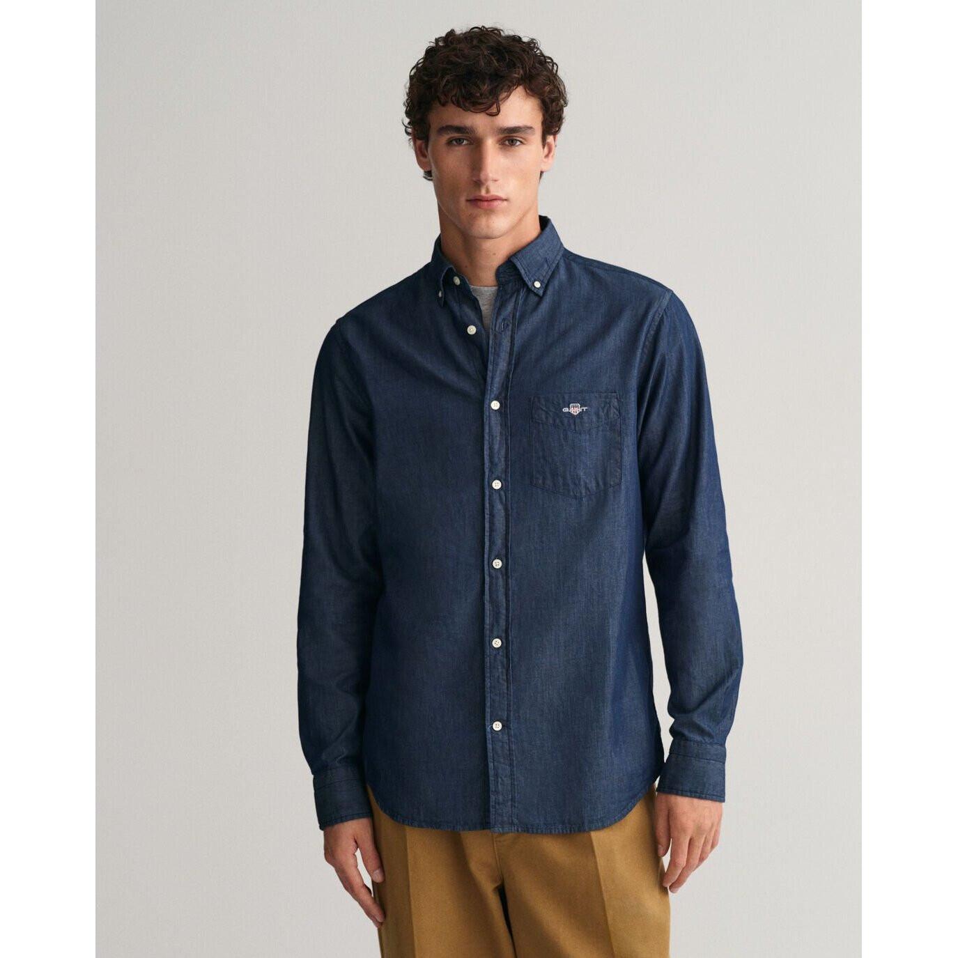 GANT  camicia indaco regular fit 