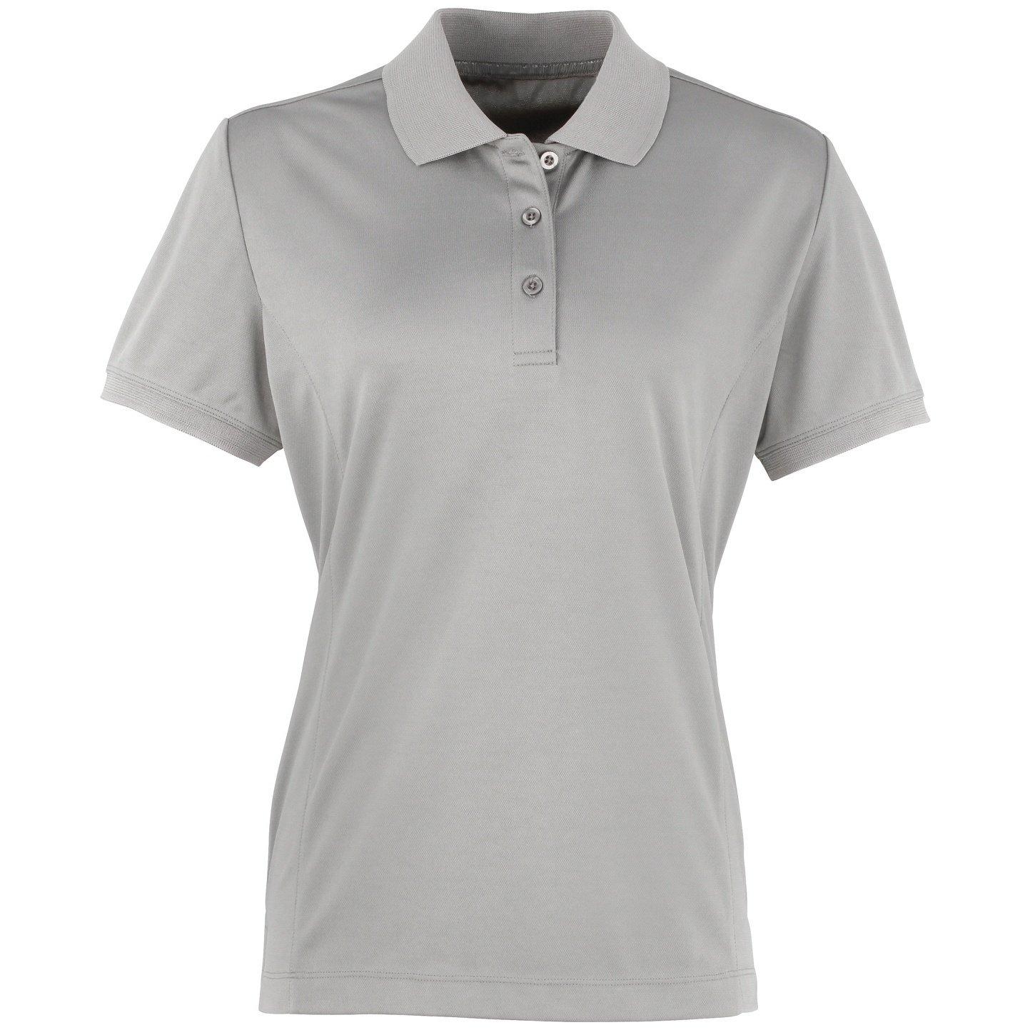 Image of Coolchecker Piqué Poloshirt Polohemd, Kurzarm Damen Silber XS