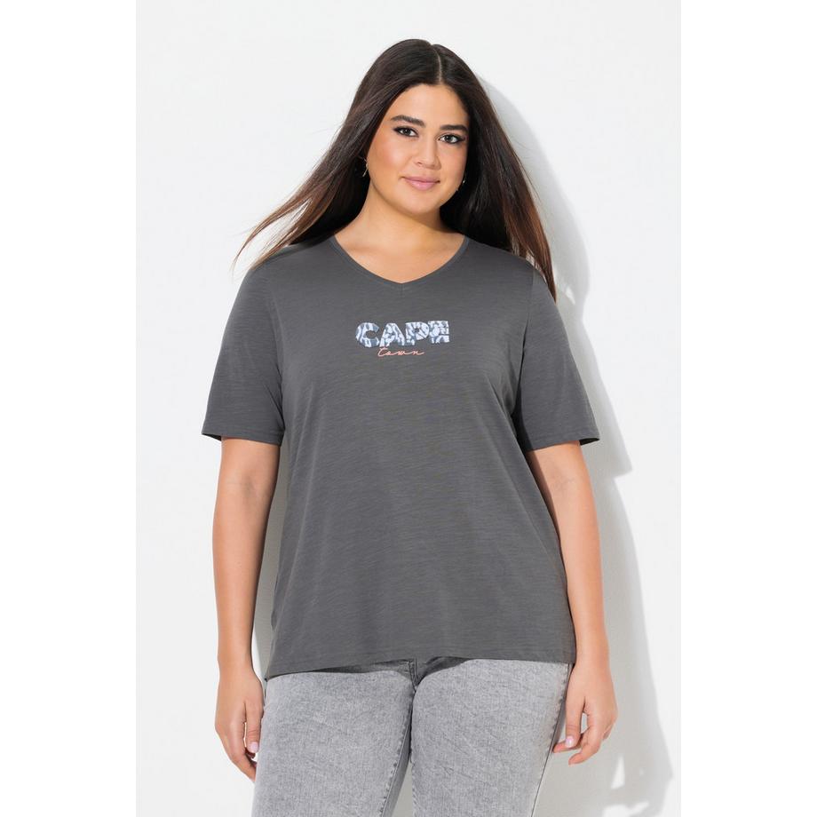 Ulla Popken Capetown Classic Col V Manches Courtes T-Shirt  