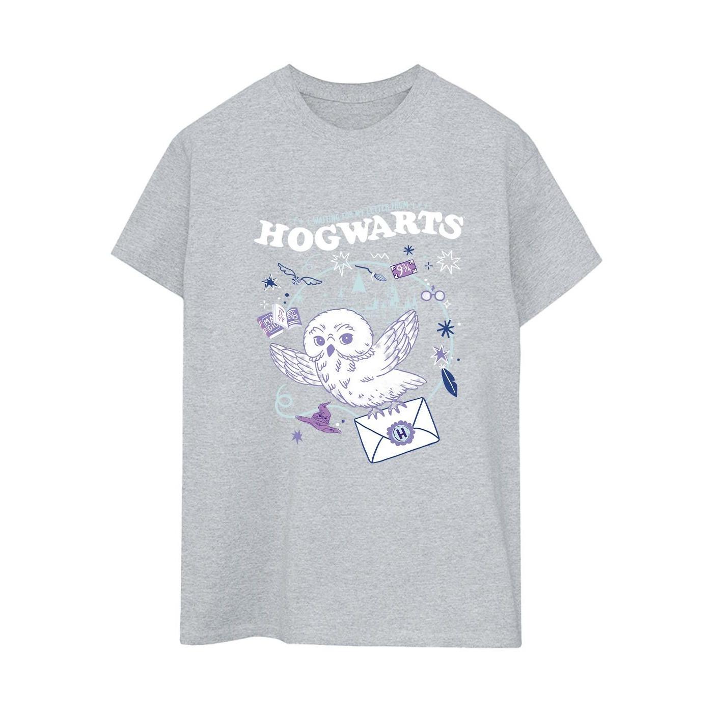 Image of Owl Letter From Hogwarts Tshirt Damen Grau XL