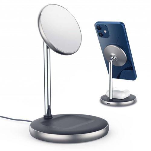 Image of Magsafe Power By Muvit Grey kabelloser Induktionsladeständer und 1,2 m USB-C-Kabel