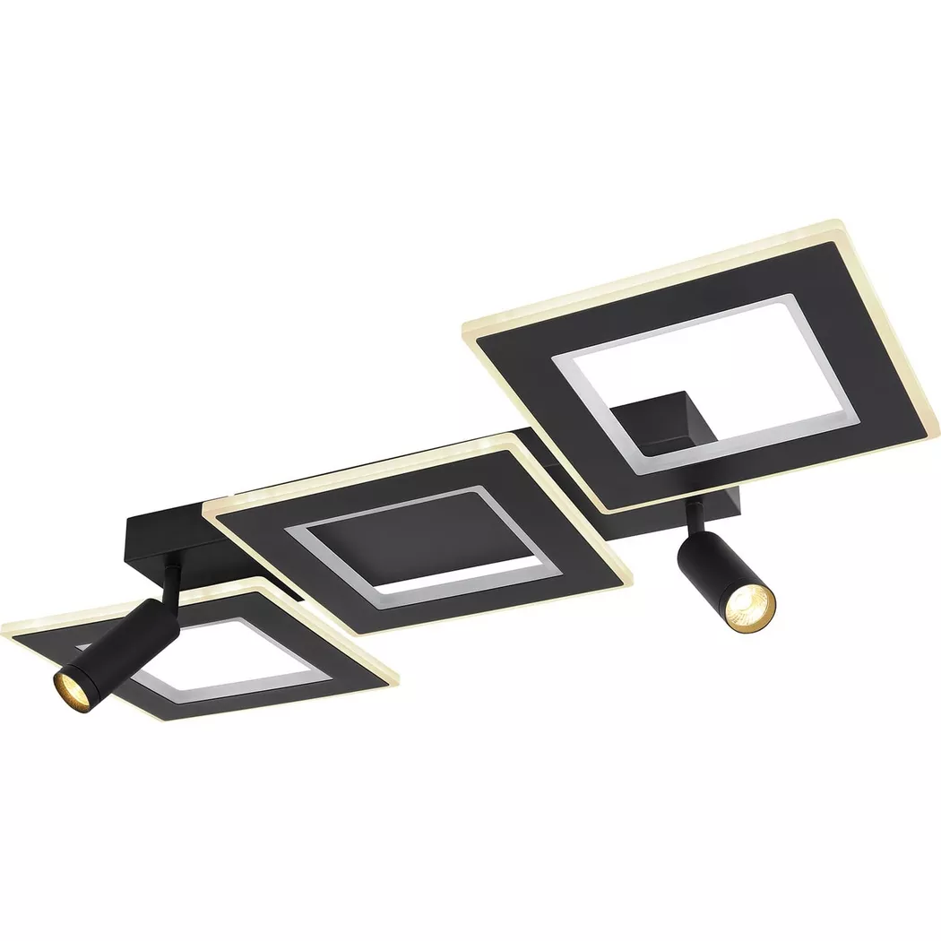 mutoni – Deckenleuchte Marian Metall matt LED 82x56x12, One Size, Schwarz