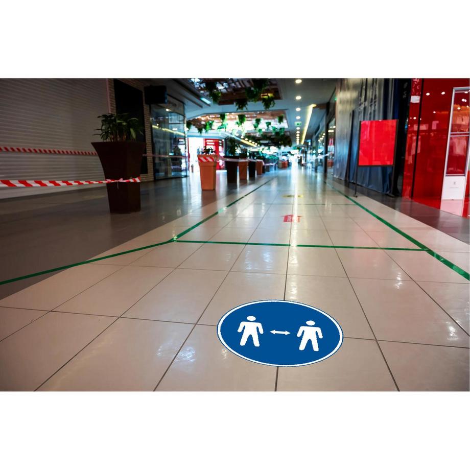 Exacompta Cartello rotondo diametro 20cm MANTENERE LA DISTANZA ALMENO 1 METRO  