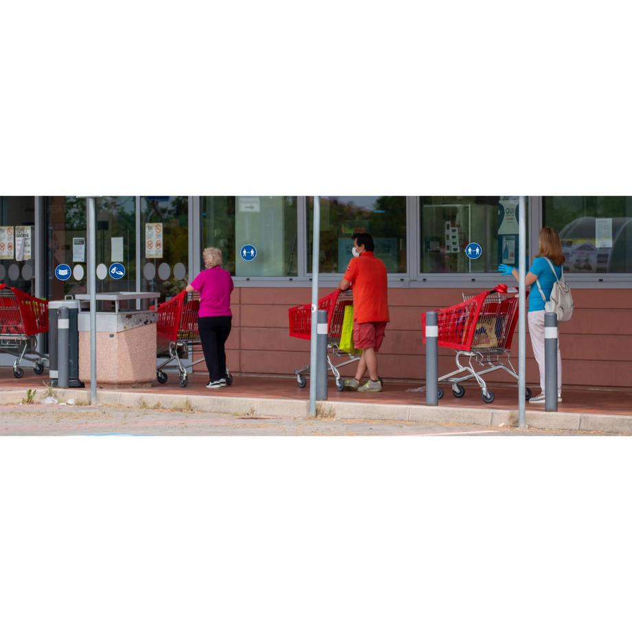 Exacompta Hinweisschild, Abstand halten, PVC, selbstklebend und rutschfest, 20 cm  