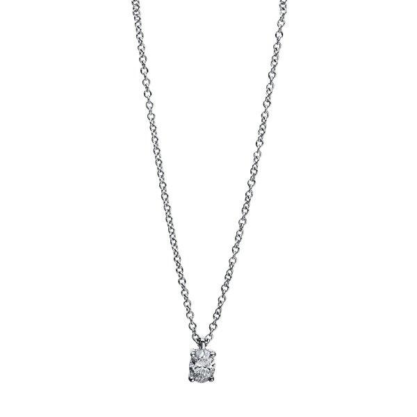 Image of Collier 750/18k Weissgold Diamant 0.2ct. Unisex Silber 45cm