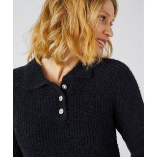 Damart  Pullover aus umweltfreundlichem Fransenstrick mit Polokragen. 