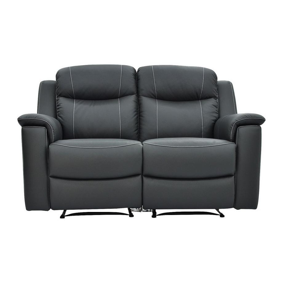 Vente-unique Canapé 3+2 places relax EVASION en cuir avec plateau bar  