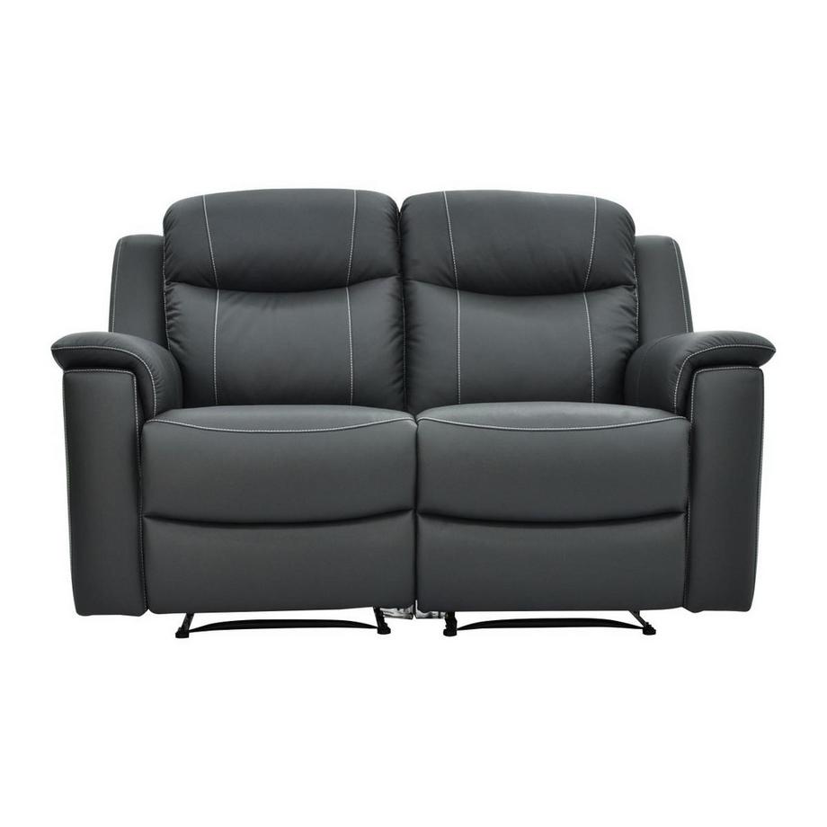 Vente-unique Canapé 3+2 places relax EVASION en cuir avec plateau bar  