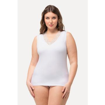 Maillot de corps en viscose de bambou avec dentelle et décolleté en V