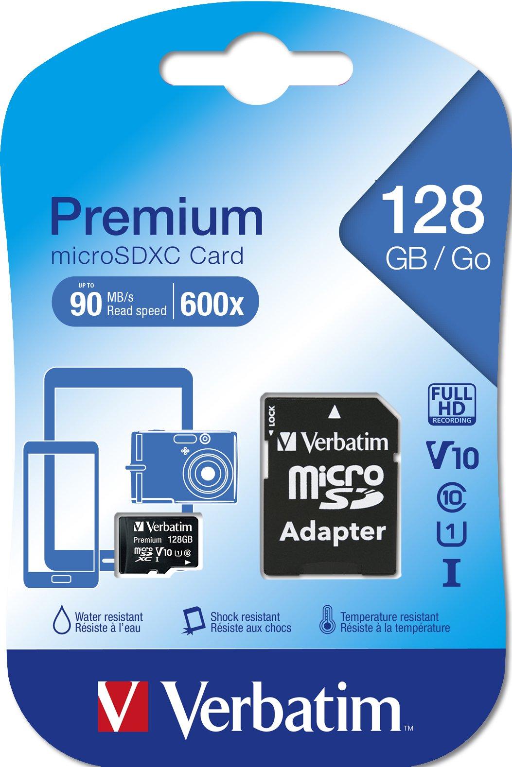 Verbatim  VERBATIM Micro SDXC Card 128GB 44085 with Adapter Class 10. UHS 1 