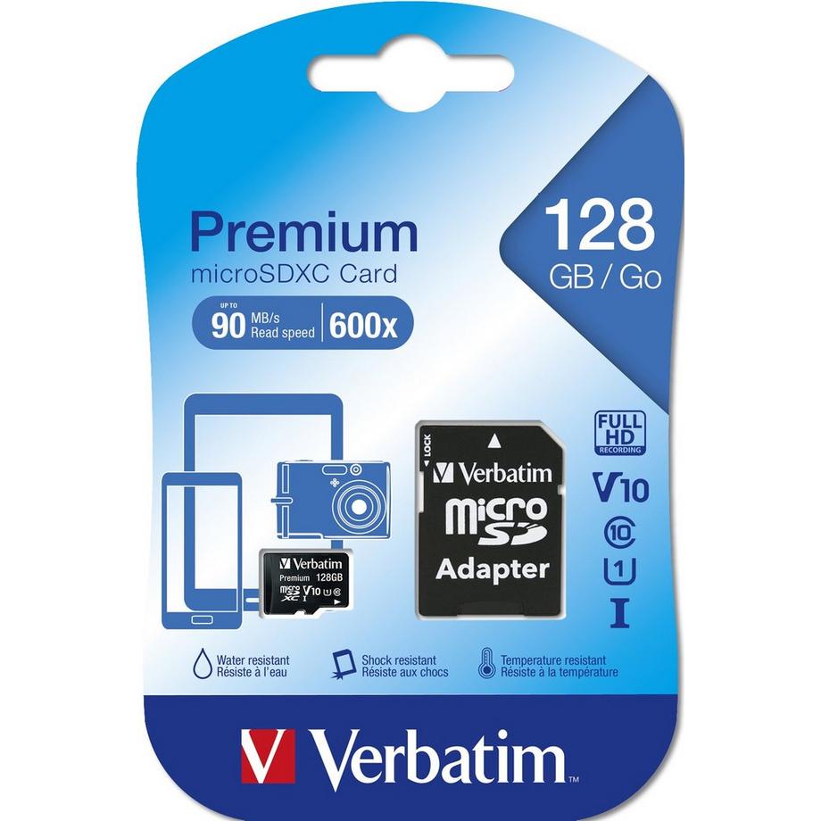 Verbatim  VERBATIM Micro SDXC Card 128GB 44085 with Adapter Class 10. UHS 1 