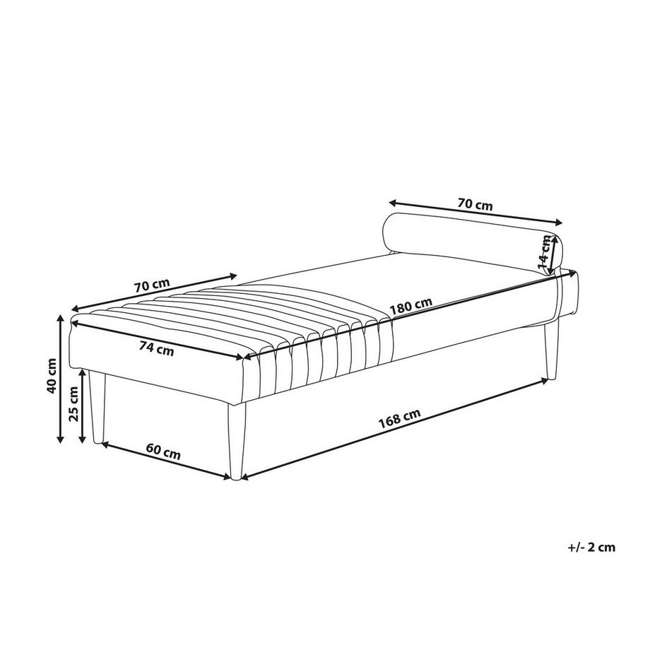 Beliani Chaise longue en Tissu Moderne MAURIAC  