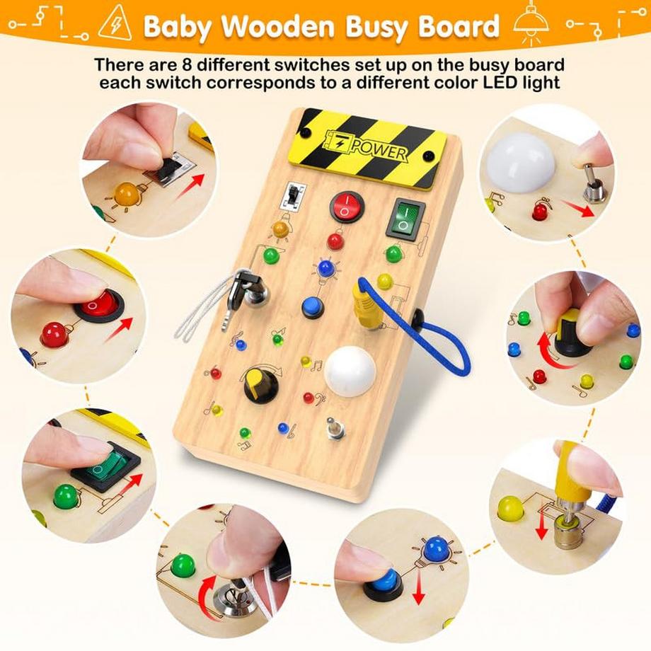 Activity-board  Board Activity Board Spielzeug Baby Sensory Learning Toy LED 