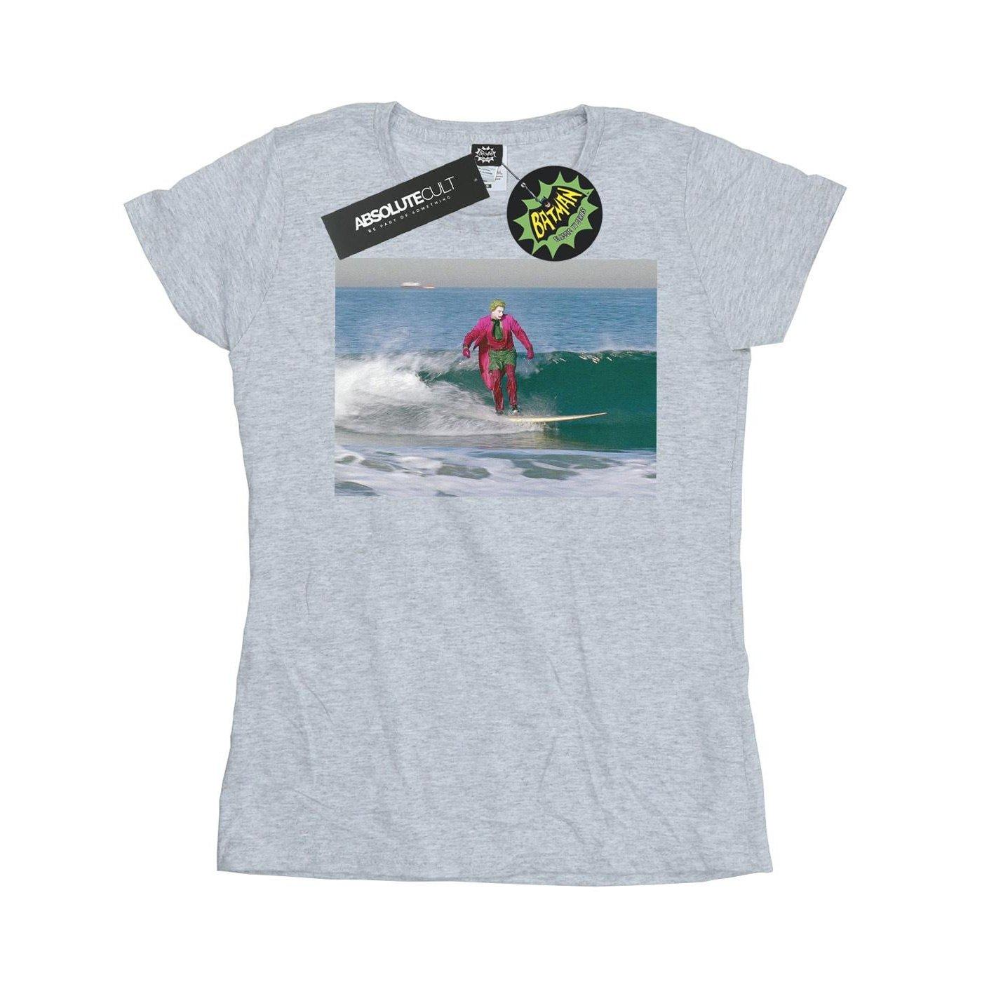 Image of Batman Tv Series Joker Surfing Tshirt Damen Grau XL