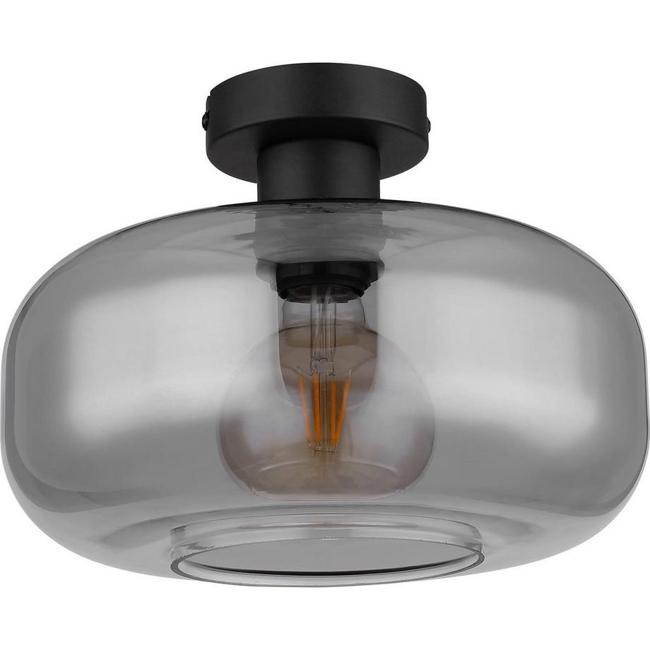 mutoni Plafonnier Giuseppe métal verre noir mat 1xE27  