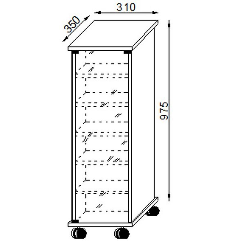 VCM Bois CD DVD Stand Étagère Armoire Étagère sur pied Roulettes pivotantes Valenza Porte en verre  