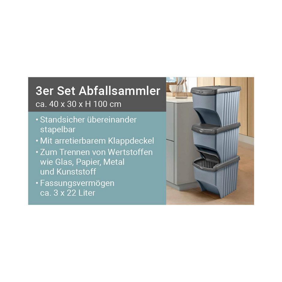 Weber Home Recycling Tower 3er mehrfarbig  