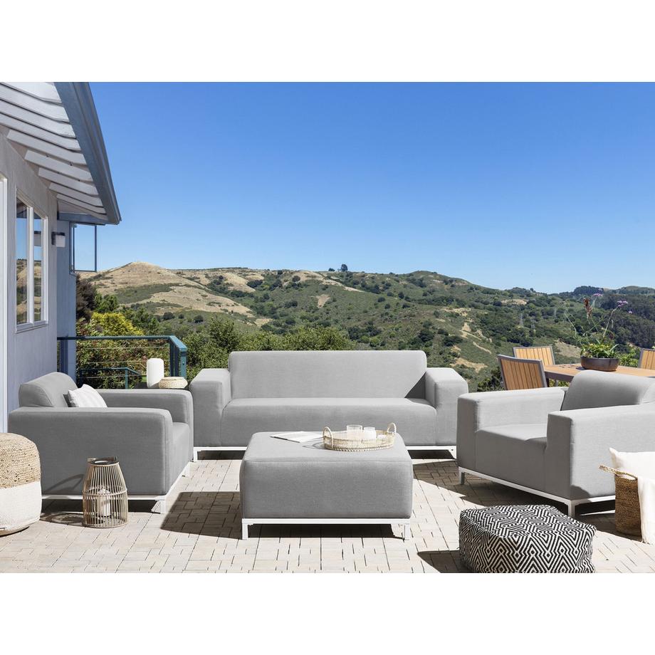 Beliani Set divani con tavolino en Tessuto Moderno ROVIGO  