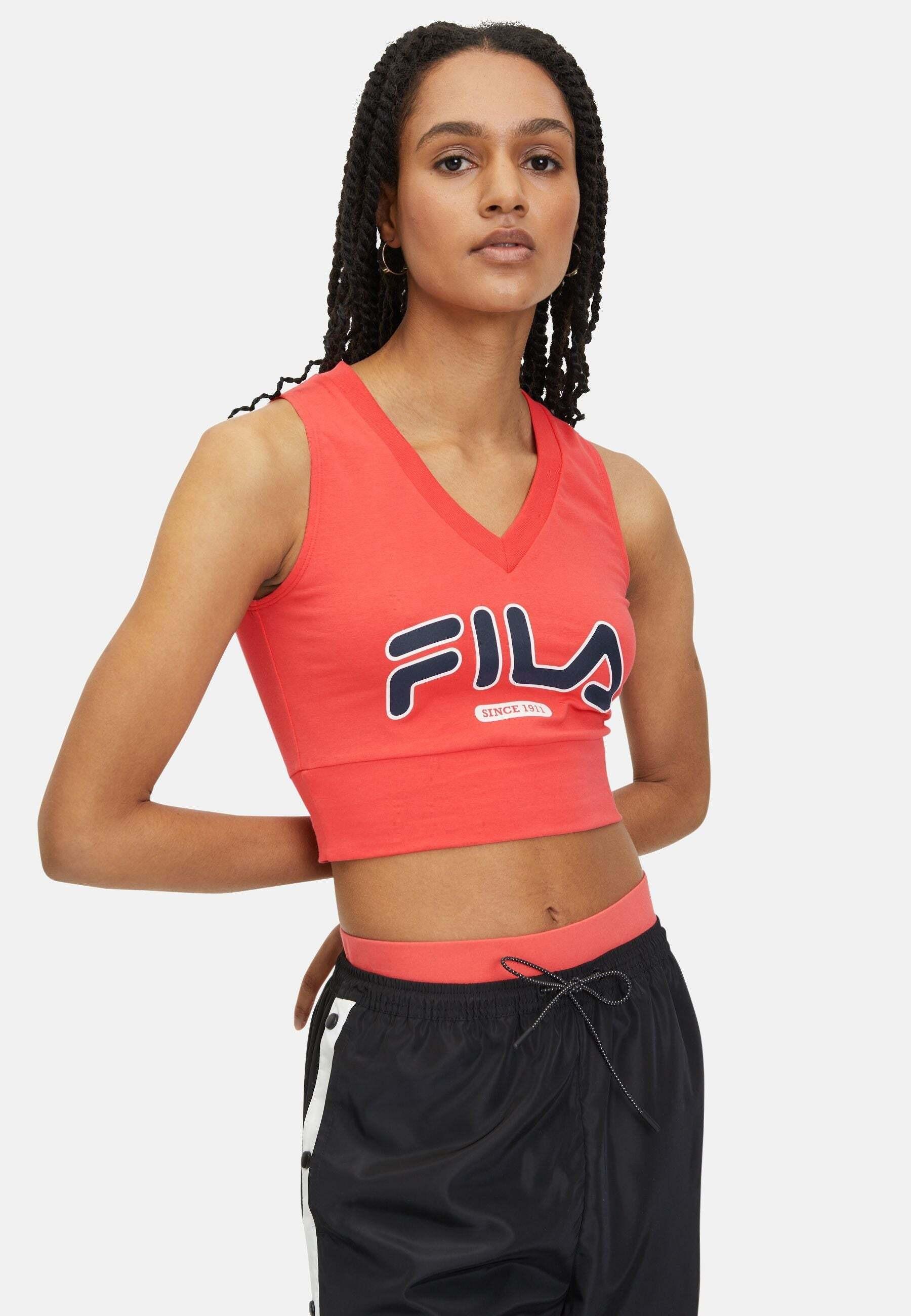 FILA  Top Laixi Cropped V-Neck Top 