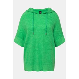 Ulla Popken  Pullover, Kapuze, Oversized, Halbarm, Fancystrick 