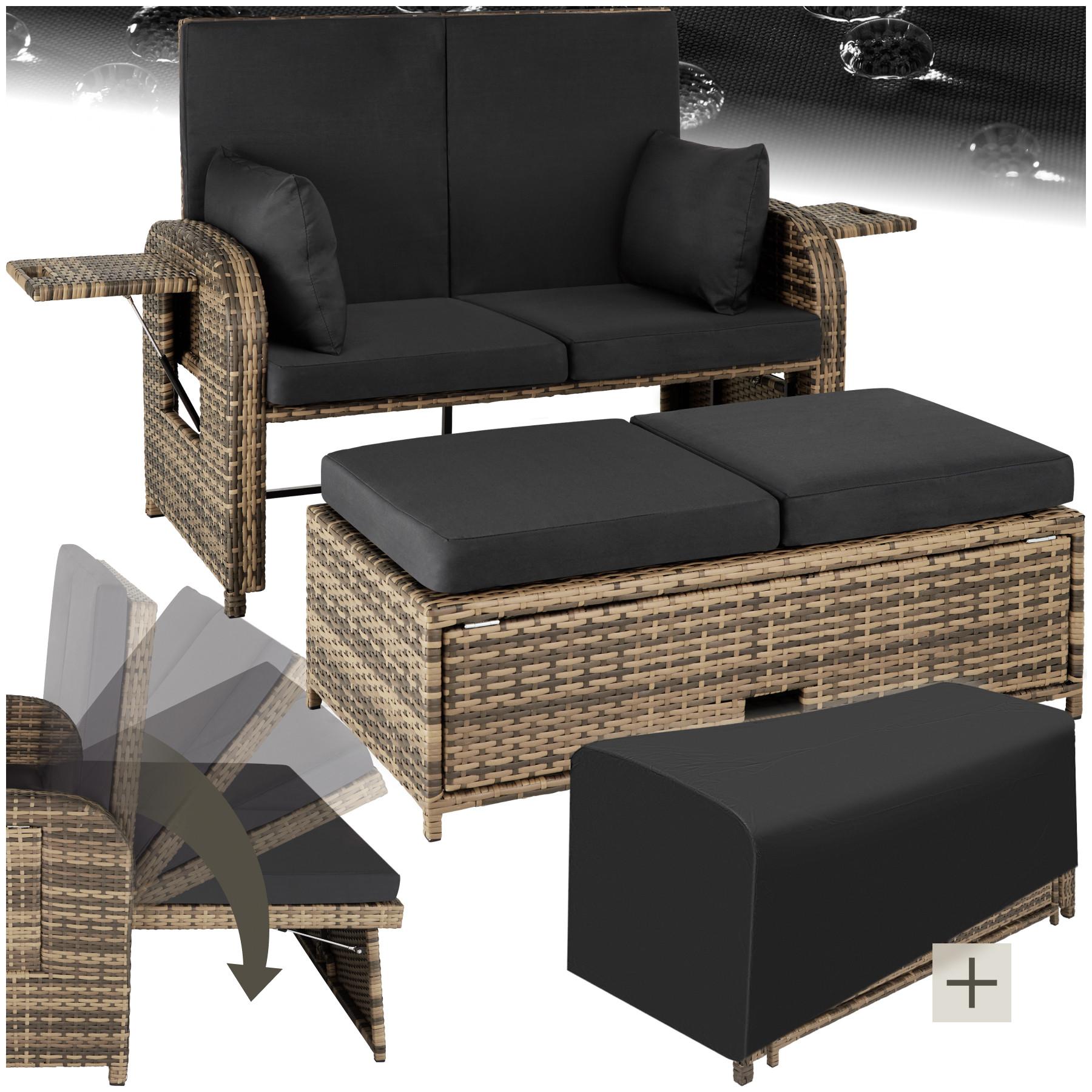 Image of Rattan Sofa mit Aluminiumgestell Kreta, inkl. Schutzhülle Rattan Sofa mit Aluminiumgestell Kreta, inkl. Schutzhülle