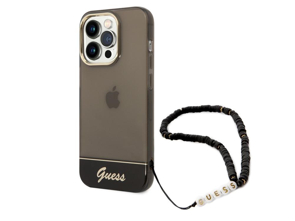 GUESS  Coque iPhone 14 Pro Max Pearl Strap 