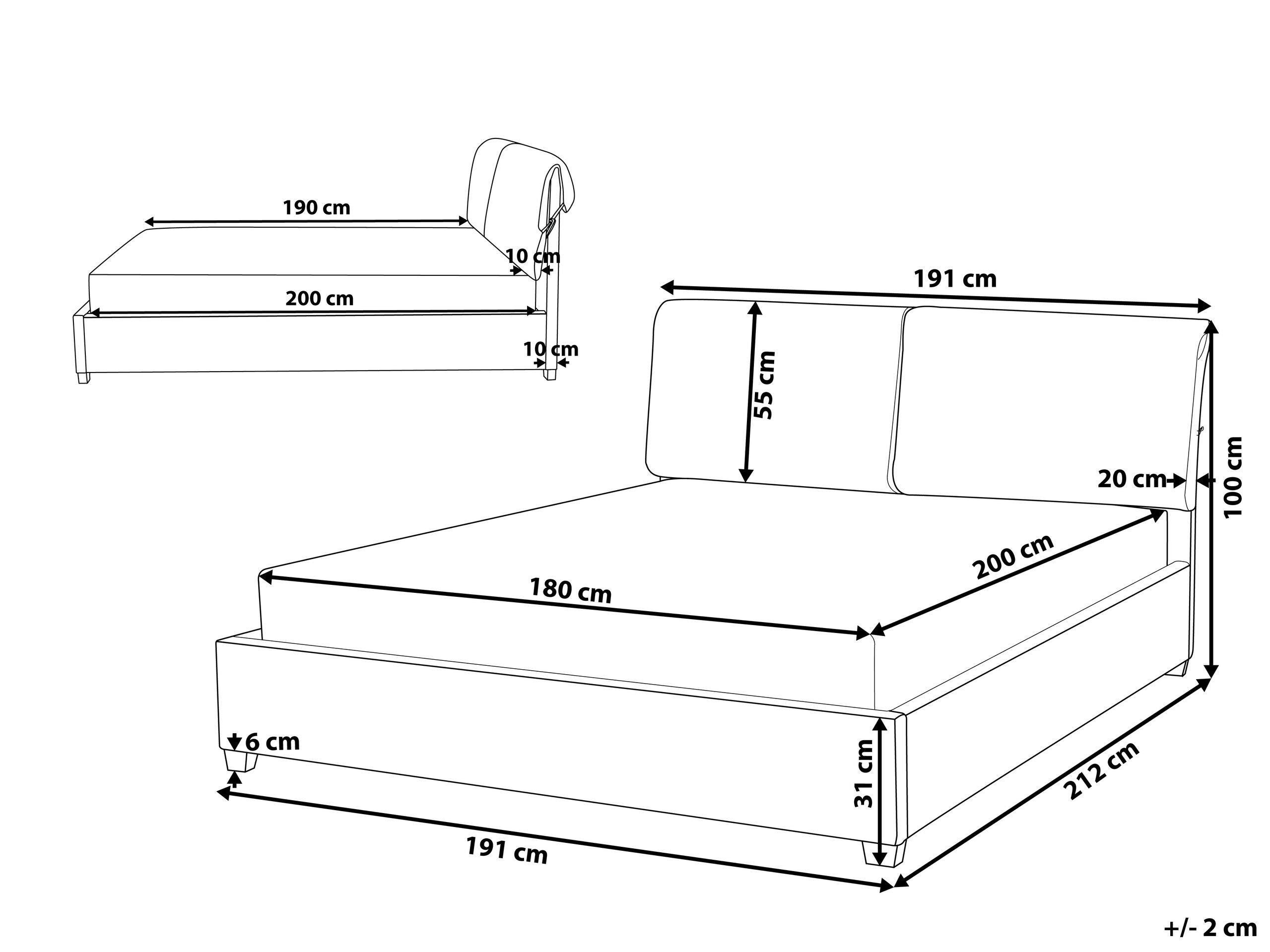 Beliani Bett mit Lattenrost aus Polyester Klassisch BELFORT  