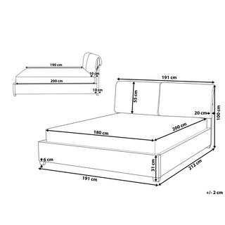 Beliani Bett mit Lattenrost aus Polyester Klassisch BELFORT  