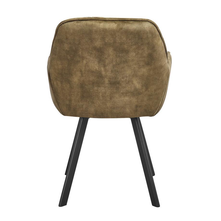 mutoni Chaise de salle à manger velours vintage vert (lot de 2)  