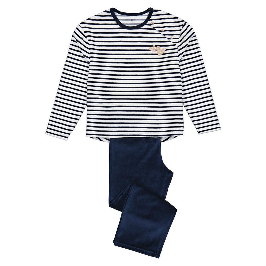 La Redoute Collections  Samt-Pyjama im Matrosenstil 