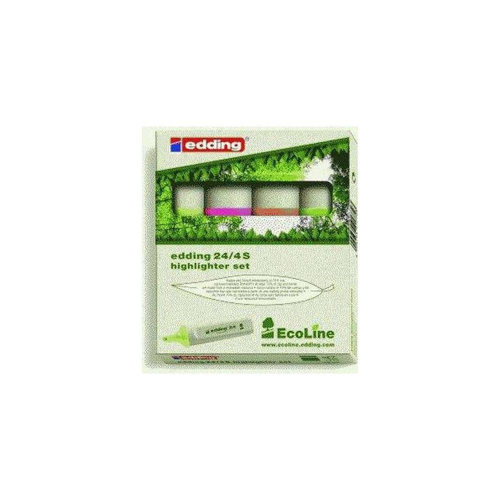 Edding  Edding EcoLine 24 evidenziatore 4 pz Punta sottile/smussata Blu, Verde, Rosa, Giallo 