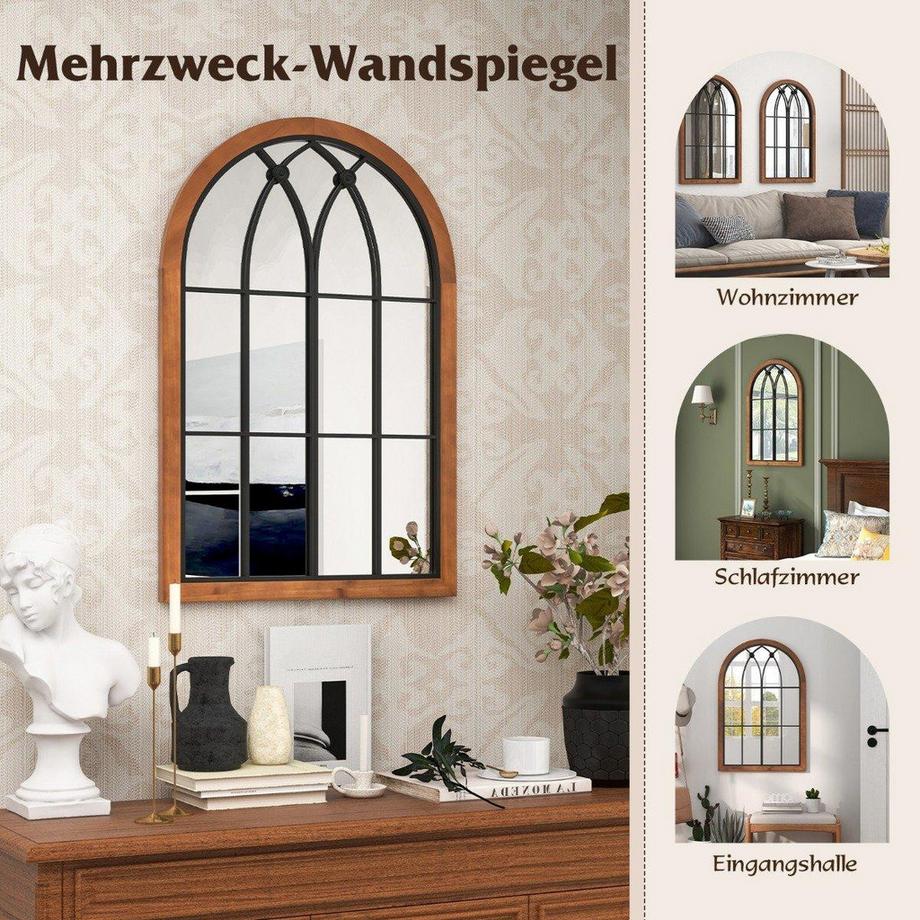 Northix Gewölbter Fenster-Wandspiegel  