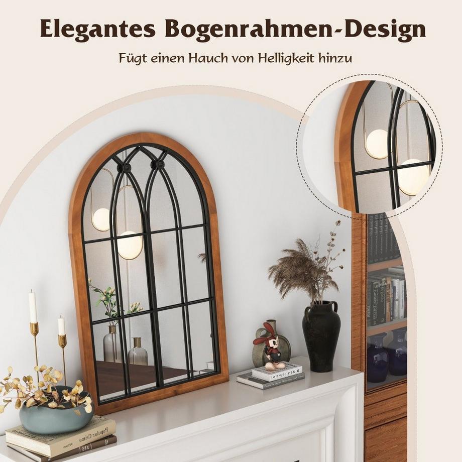 Northix Gewölbter Fenster-Wandspiegel  