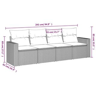 VidaXL Ensemble de canapés de jardin rotin synthétique  